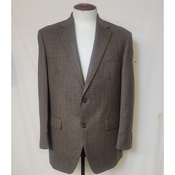 Polo Ralph Lauren Men's 40R Tweed Brown Check Wool Sport Coat Blazer 2-Button - Picture 1 of 6